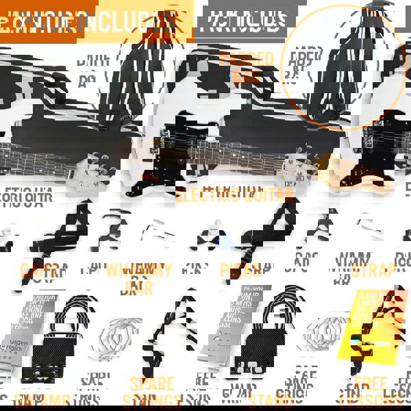 3rd Avenue 3/4 Size Electric Guitar Pack with Amp#Colour_White