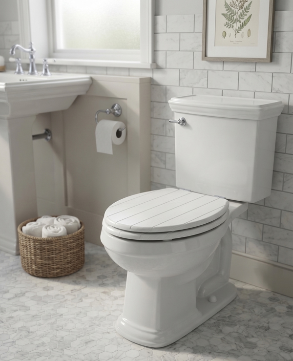 Bemis White Cottage Soft Close Ultra-Fix Toilet Seat