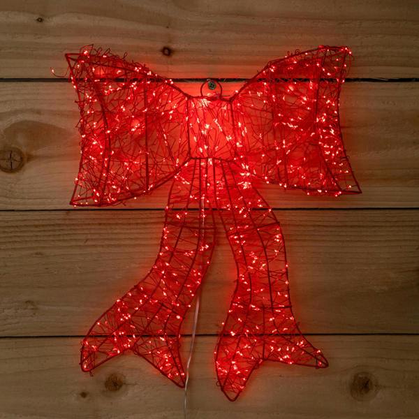 Samuel Alexander 43cm Light up Red Christmas Bow with 650 Red LEDs