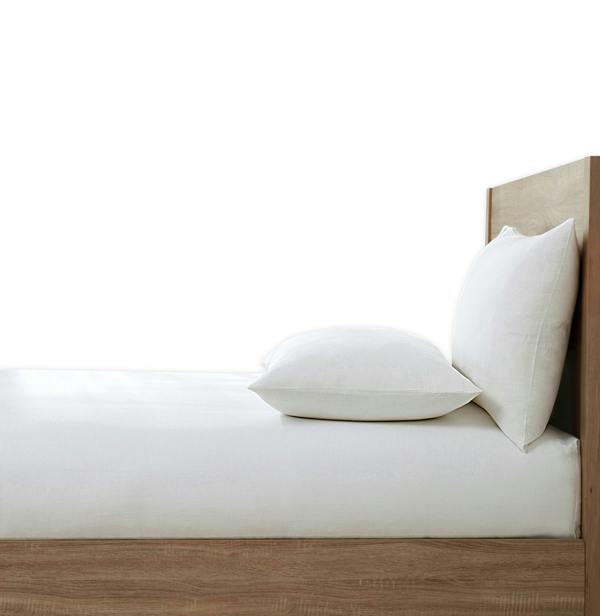 Lazy Linen Bedding Bundle - Duvet Cover, Pillowcase Pair + Fitted sheet - White