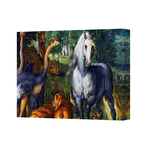 Benjamin Tate Design Canvas Art Print Horses In Forest Scene Wall Decor Painting