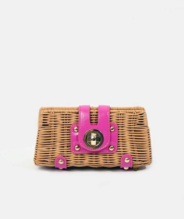 Pia Rossini Lulu - Petite Artisan Clutch Bag - Hot Pink