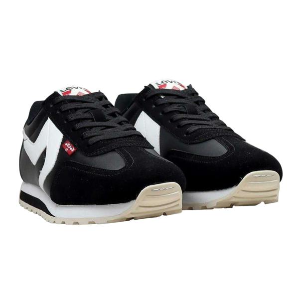 Levis Womens/Ladies Leather Trainers - Black/White - 