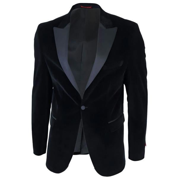 TruClothing Mens Black Velvet Dinner Tuxedo Suit Jacket Blazer