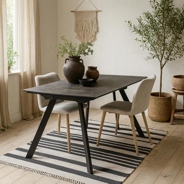 Wyld Haus Larkspur Black Ceramic Dining Table