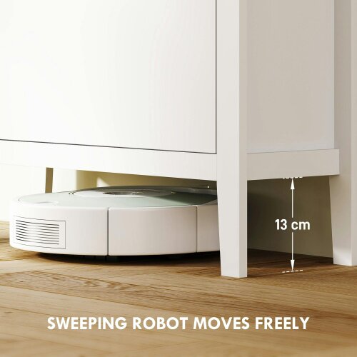 Wyld Haus Makeve Wooden White and Natural Modern 3 Drawer Shoe Cabinet Faux Leather Handles