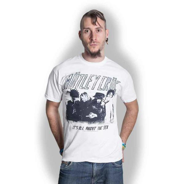 Motley Crue Unisex T-Shirt: Stencil (White)