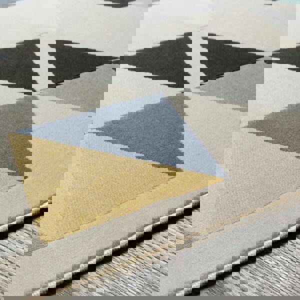 Livabliss City-Geometric Yellow Blue Grey Black Rug