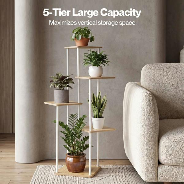 Levede 5 Tier Plant Stand Flower Pot Display Rack Metal Corner Planter Holder