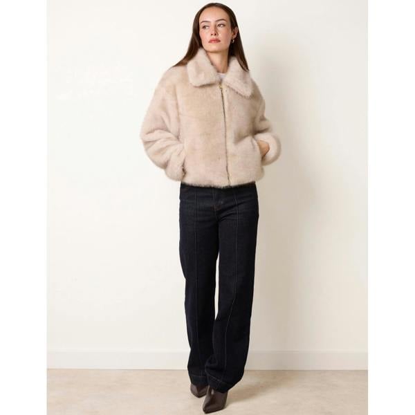Blue Vanilla Plush Faux Fur Coat