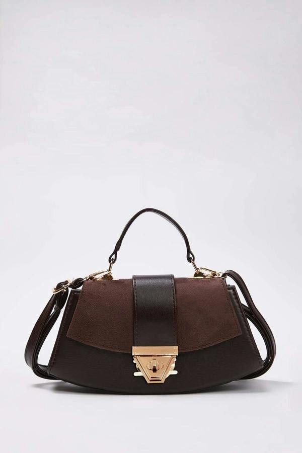 WOVCOR Suede Women's Mini Shoulder Bag with Accessory Closure