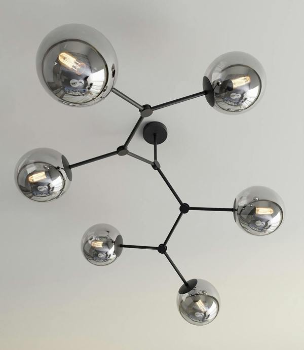 Emibig SPACE Ceiling lamp  6 x E14 Black with Graphite Shade