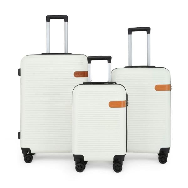 Infinity Luggage Hard Shell Classic Dual 4 Wheel Luggage Suitcase Set