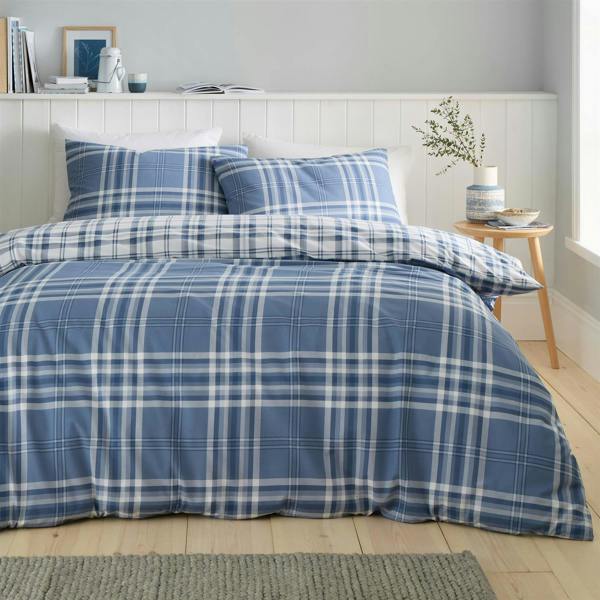 Kelso Check Blue Duvet Cover Set