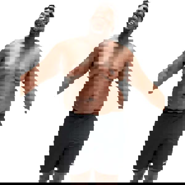 Charcoal gray Speedo Essentials Plus plus size 16’’ watershorts with white logo