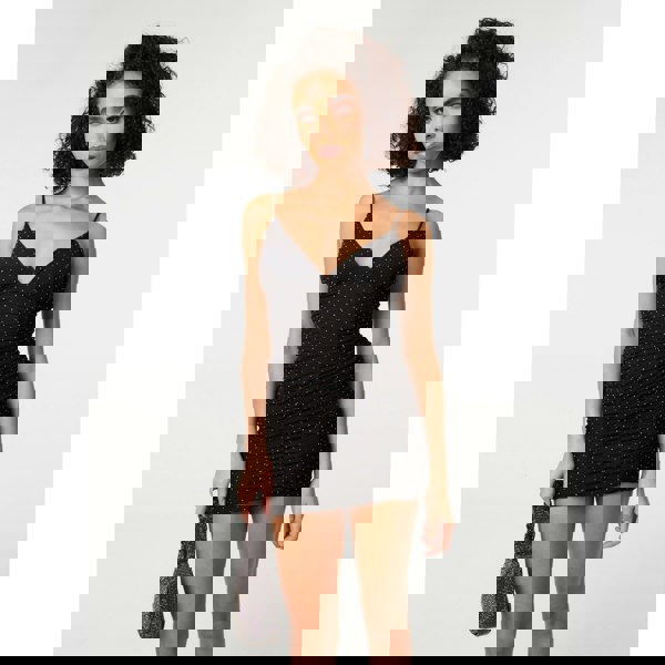 Pink Vanilla Diamante Mesh Bra Cup Gathered Dress