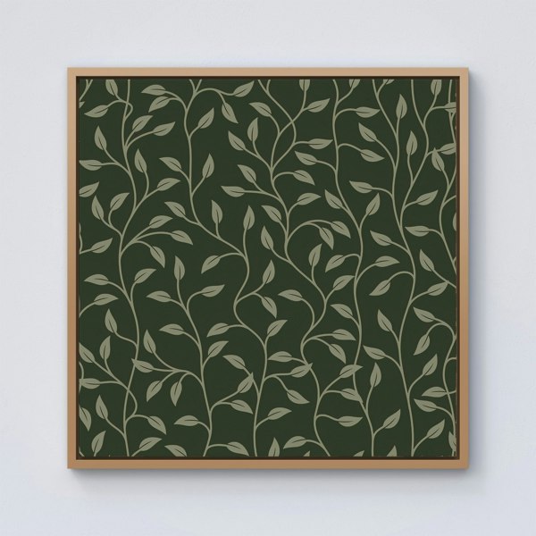 Warren Reed Green Shrub With Leaves Framed Canvas