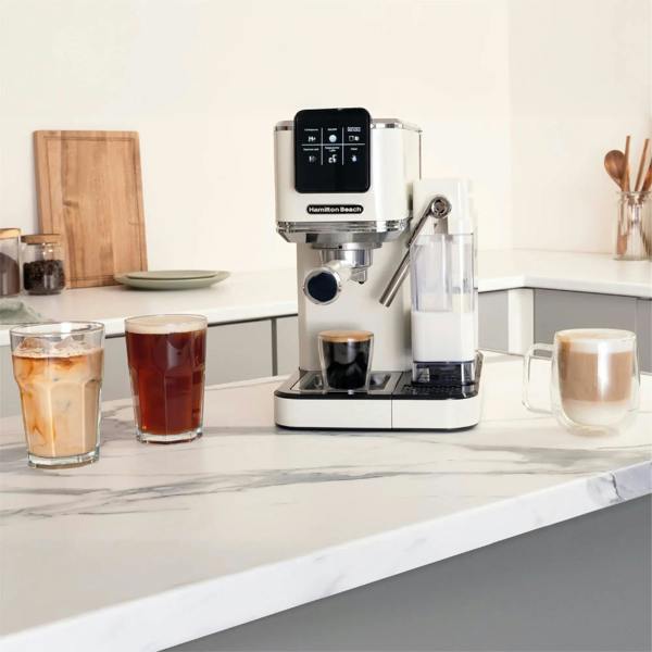Hamilton Beach BaristaPro+ Touch 8-in-1 Espresso Machine Cream