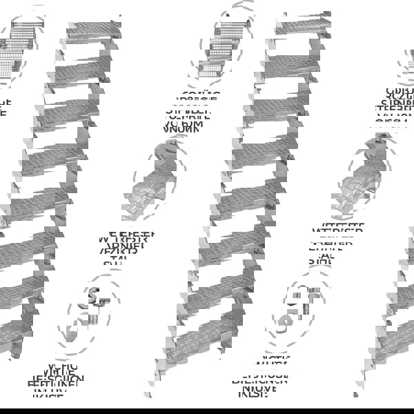 Monstershop Adjustable 8 Section Galvanised Staircase - 600mm Wide