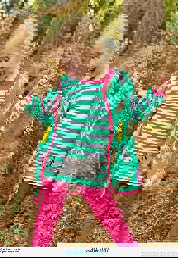 Organic Green Kitten Applique Long - Sleeved T-Shirt - Toby Tiger