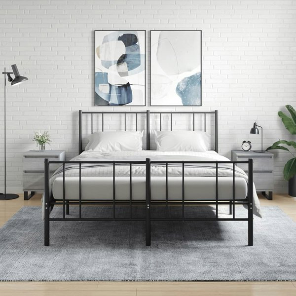 Berkfield Bedside Cabinets 2 pcs Grey Sonoma 40x35x50 cm Engineered Wood