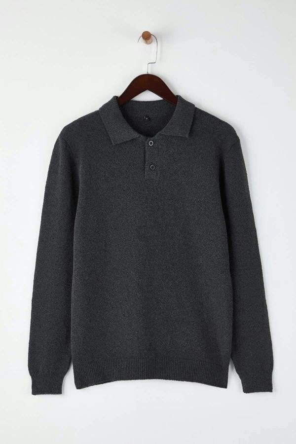 WOVCOR Polo Neck Textured Men's Sweater