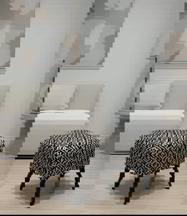 Eden embossed premium pattern Footstool window bay seat pouffe coffee table - ISTOOLS