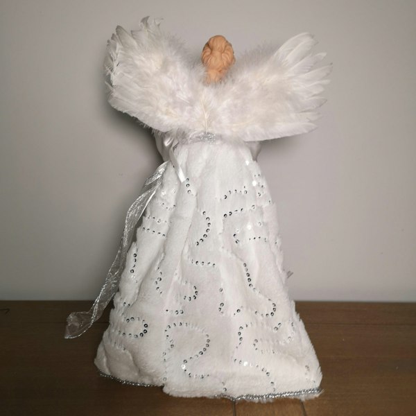 Samuel Alexander 40cm Premier Deluxe Christmas Angel Tree Topper Decoration in Silver & White
