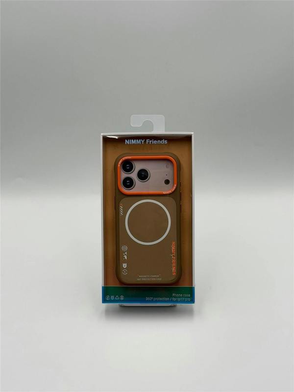 Nimmy Friends Nimmy Cool & Cute 2.0 Case with MagSafe for iPhone 17 Pro 6.3" Brown Orange - N-YJKM-CX2.0-IP17-PRO-02