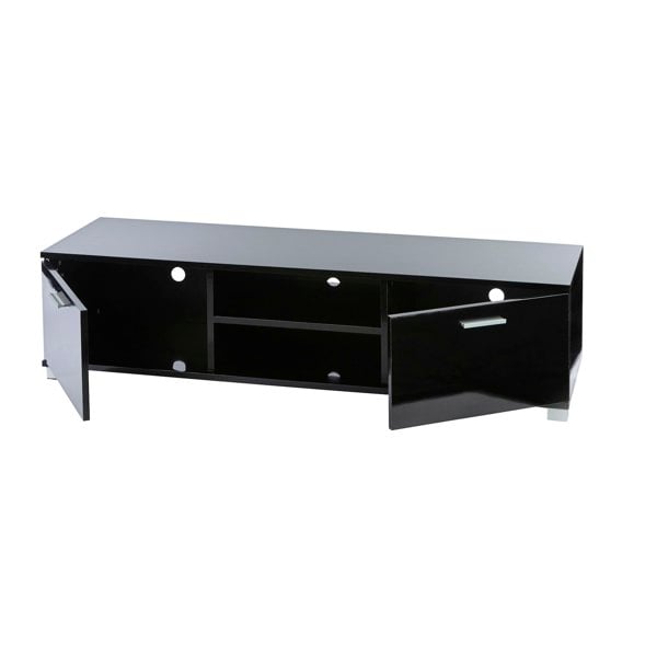 MMT Furniture Designs Modern Black 140cm Matt Gloss TV Stand Cabinet Suitable for 40 - 65 Inch 4K LED Flat Screen TV's