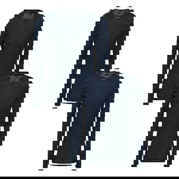 Mountain Warehouse Mens Merino Wool Base Layer Top (Pack of 2) - Navy