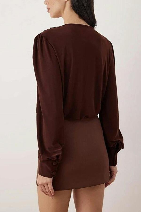 WOVCOR Wrapped Knit Bodysuit