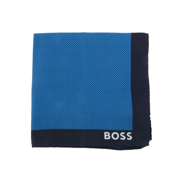 Boss Mens Logo Pocket Square - Blue