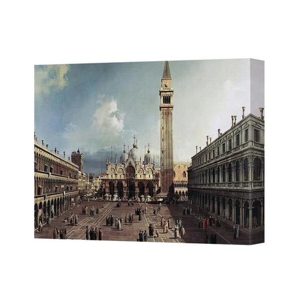Benjamin Tate Design Venice Piazza San Marco Canvas Print Featuring St Mark's Basilica