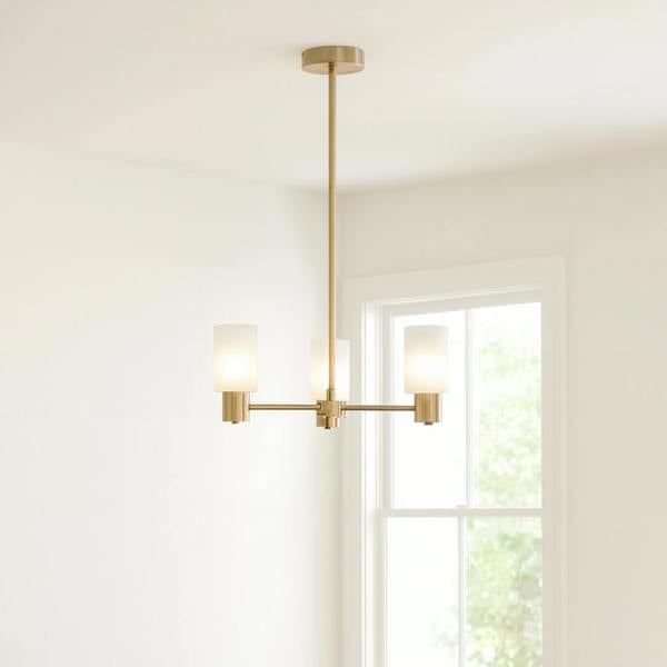 Pagazzi Lighting Maya 3-Light Antique Brass Semi-Flush Ceiling Light
