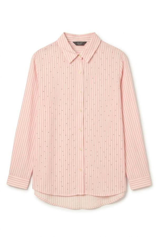 Pink | Striped Sparkle Detail Long Sleeve Shirt
