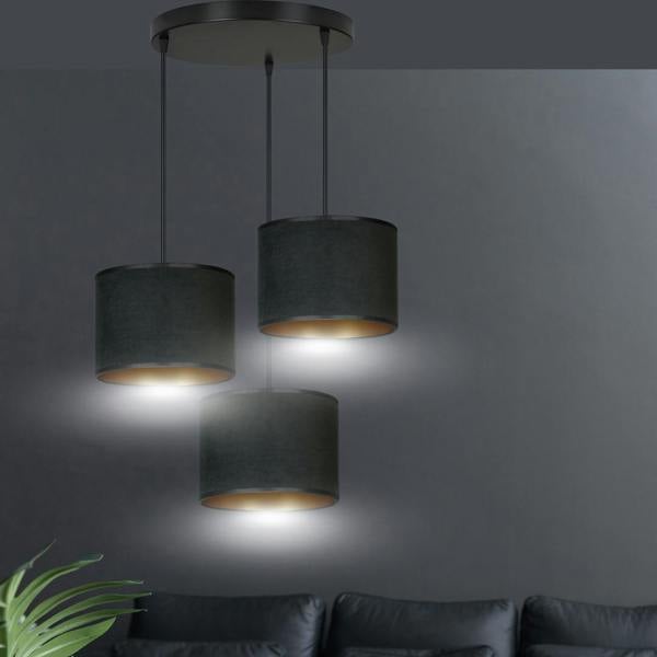 Emibig HILDE Pendant lamp 3 x E27 Black with Black Shade