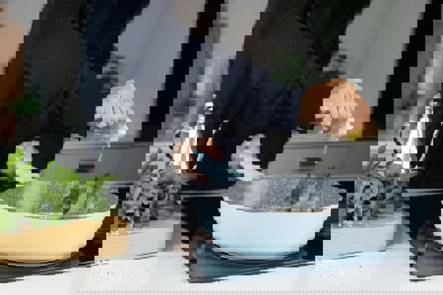 MasterClass Cast Aluminium Frying Pan, Sky Blue, 26cm