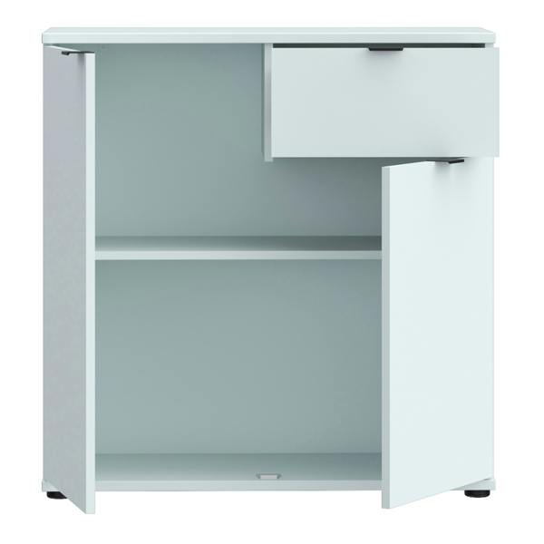 Furniture To Go Ganymede 2 Door Cupboard with Drawer and Top Lip Detail in Light Grey