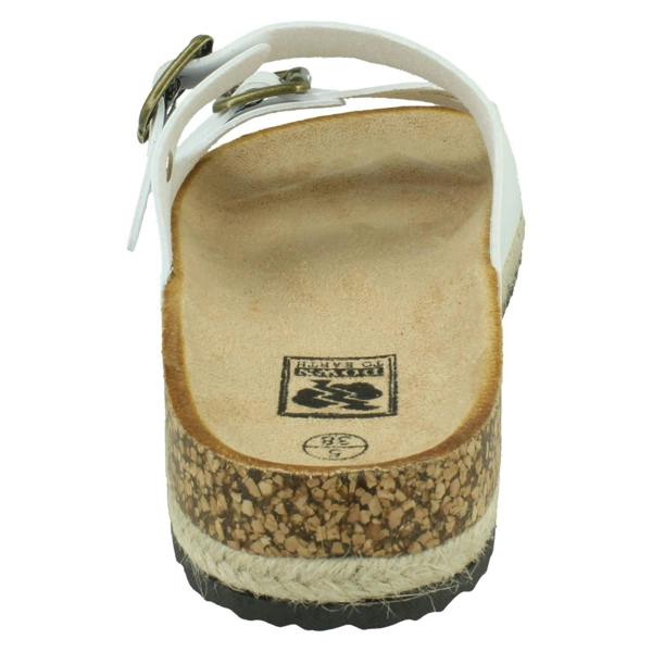 Down to Earth Ladies Down To Earth Twin Buckle Strap Sliders Sandals F12086