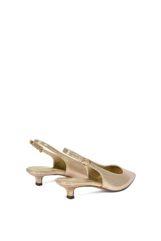 XY LONDON Slingback Kitten Heel Court Shoes With Pointed Toe