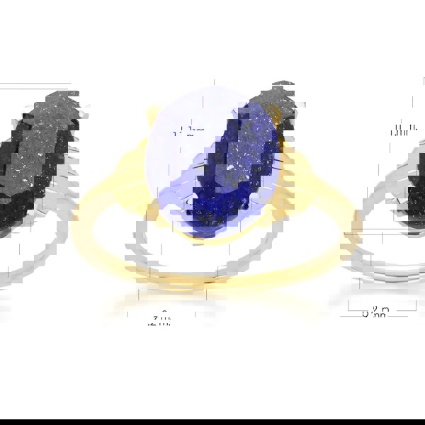 Gemondo Grand Deco Oval Lapiz Lazuli Ring in Gold Vermeil