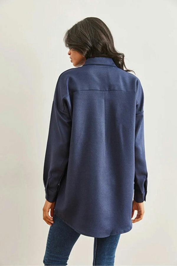Hoxton Gal Sequin-Embellished Wool-Effect Oversized Winter Shirt