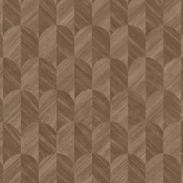 Grandeco Boutique Amber Art Deco Geo Luxury Weight Embossed Wallpaper, Chocolate Brown