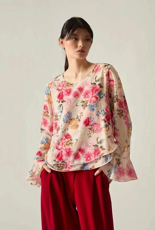 James Lakeland Flower Print Blouse