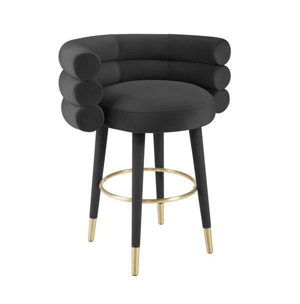 Furniture Edit Betty Black Velvet Counter Stool