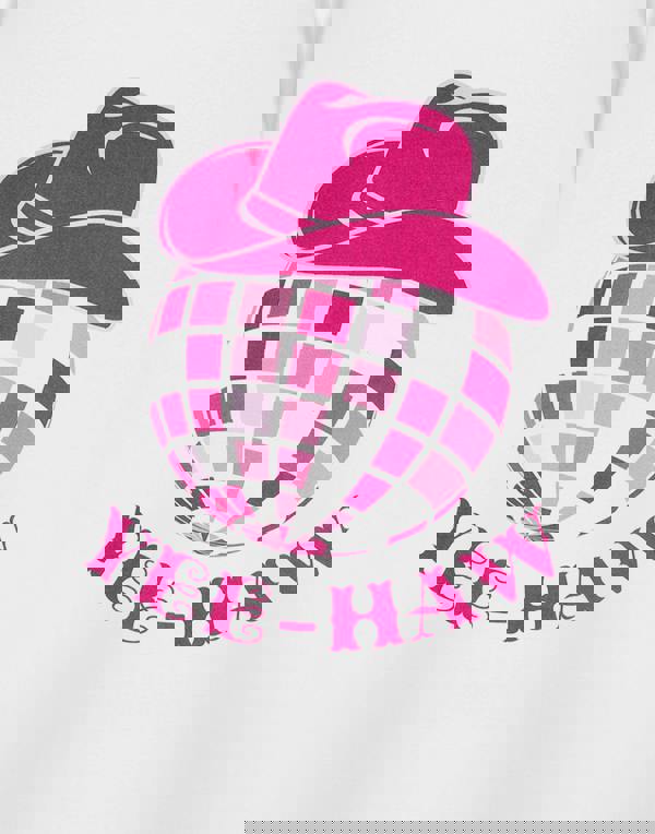 Show Me The Merch Womens White Yee-Haw Short Sleeved T-Shirt