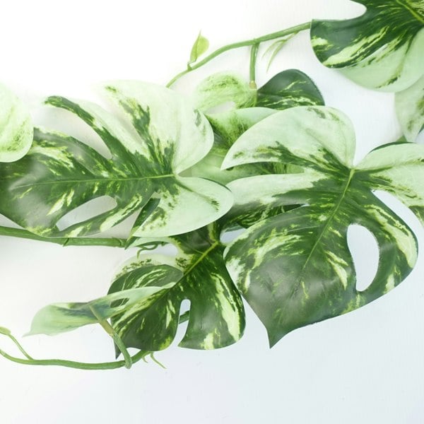 Leaf 6 x 180cm Artificial Hanging Trailing Variegated Monstera Plant