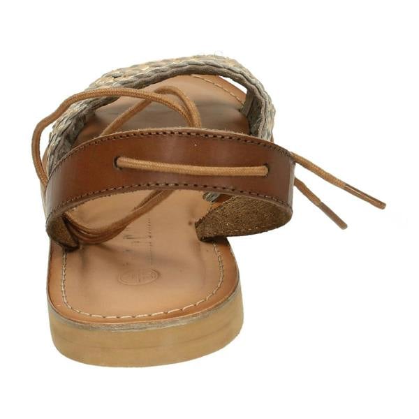 Leather Collection Ladies Leather Collection Flat Weaved Mule Sandals