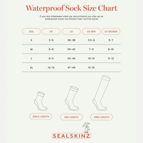 SealSkinz Worstead Waterproof Cold Weather Knee Length Sock - Black